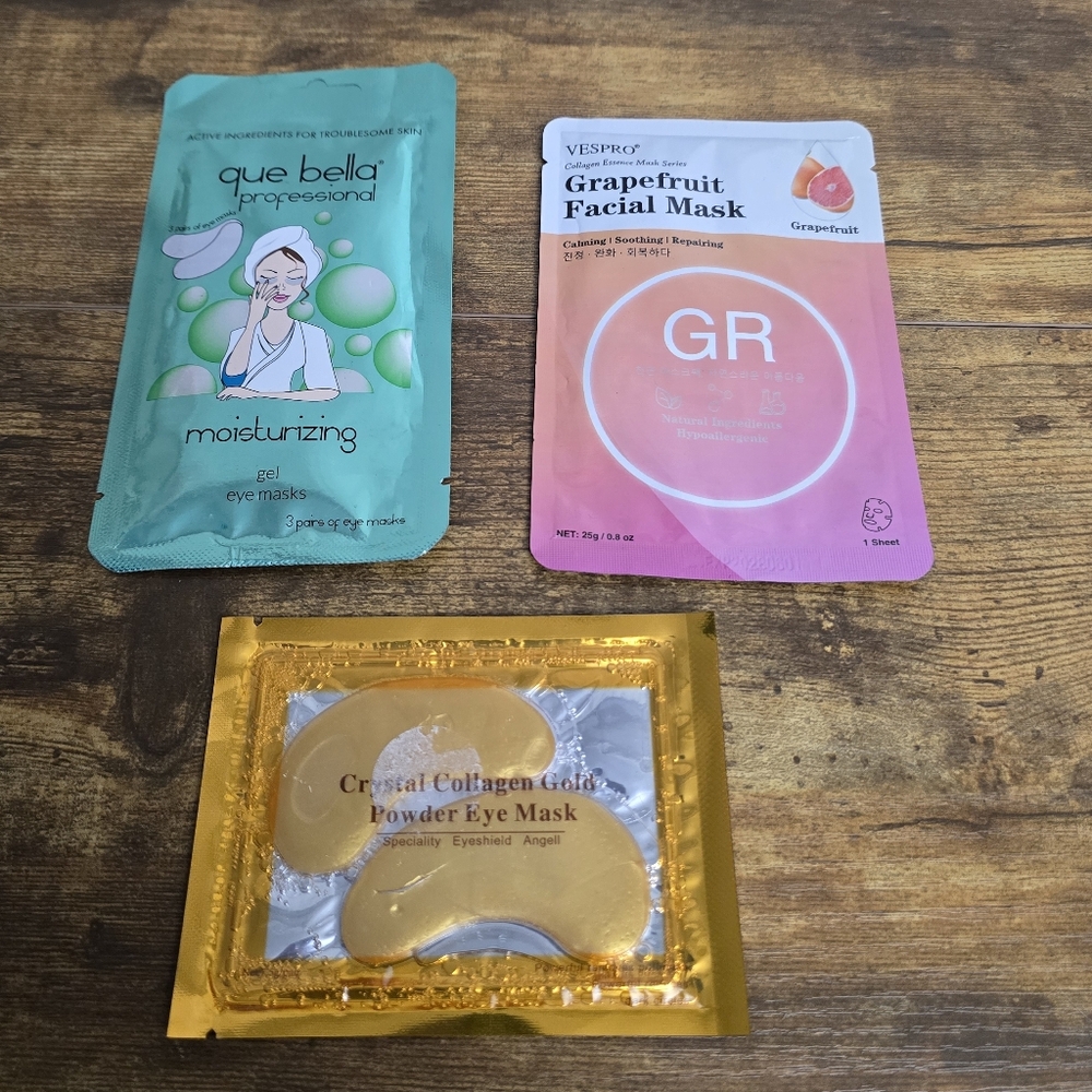 New Lot Of 3 Face Masks And Eye Masks